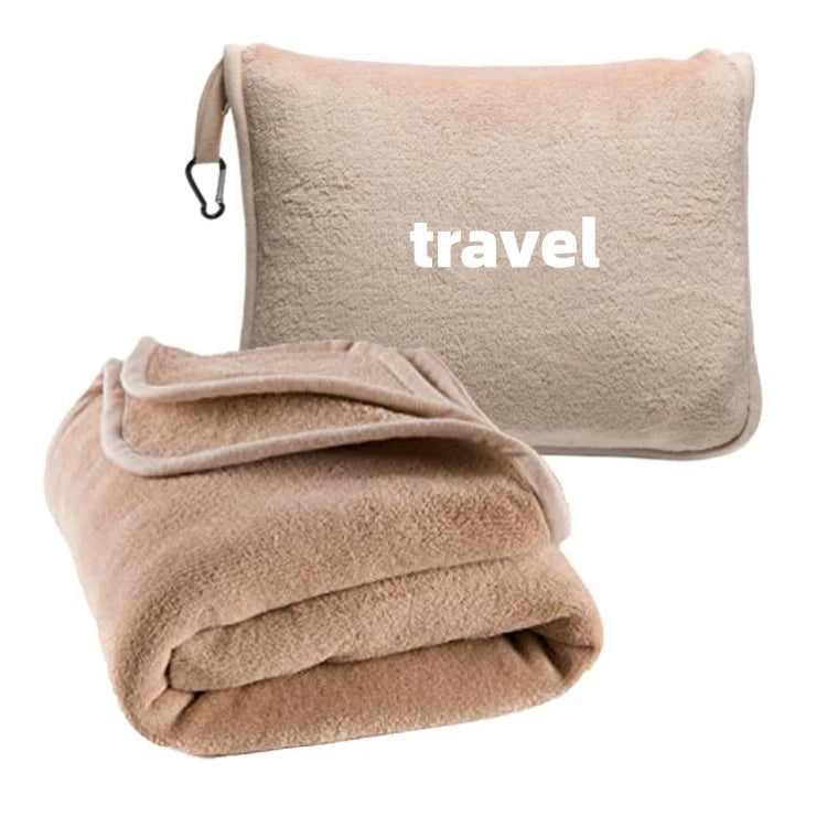 Premium Portable Airline Airplane Blanket and Pillow Travel Blanket Compact Travel Blanket with Zipper Pocket