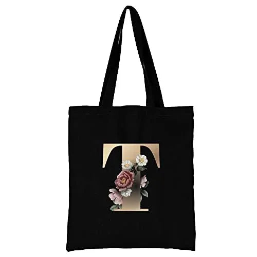Custom Logo Printed Eco-Friendly Cotton Canvas Shopping Tote Bag Recycled Washable Single Shoulder Strap Letter Design for Gifts