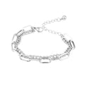 Men's Stainless Steel Color Chain Double Layers Bracelet Jewelry Hip Hop Chunky Style  Bracelets