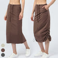 Custom Logo Women Workout Clothing Split A-line Lift Hip Casual Half-body Cargo Dress Gym Fitness Wear Yoga Skirt Sports Dress