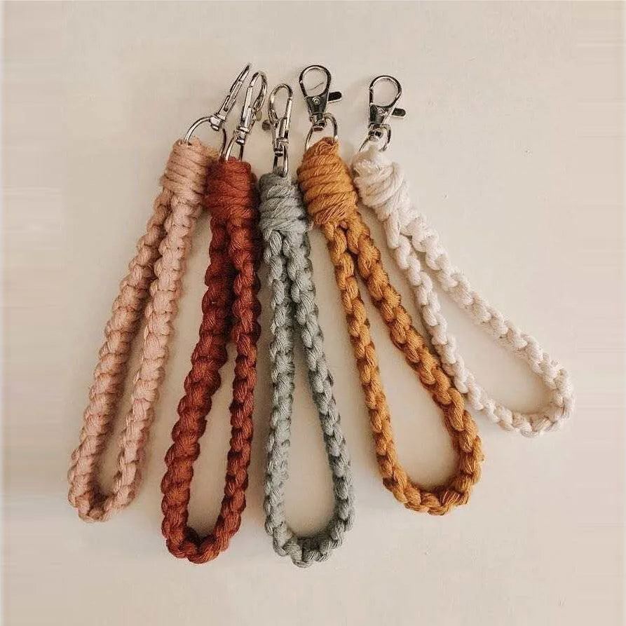 Wholesale Feng Shui Cotton Rope Woven Bracelet Keychain Handmade Colorful Mini Lace Tassel Wrist Chain UV Printed Custom-made