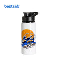 BestSub Wholesale Sports 20oz 600ml White Aluminium "Sublimacion" Blanks Water Bottle Custom Logo with Black Portable Flip Lid