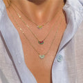 SP Simple Fashion Jewelry 18k Gold Plated Crystal Zircon Charm Pendant Fruit Cute Womens Necklace