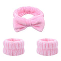 Can Custom Logo  Face Wash Skincare Flannel Towel Wristband  Scrunchies Makeup Spa Headband Set