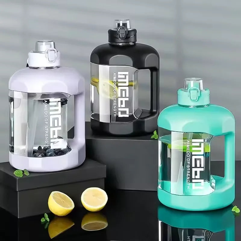 Logo Insulated Water Bottle Sports Plastic Motivational Straw Strainer Water Bottle With Straw for Sports and Travel