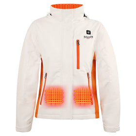 New Women Winter Warm Windproof Polyester Fashion Rechargeable Battery Carbon Fiber Heated Jacket for Outdoor Ski Mountain