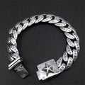 Luster Joyas 20mm Sterling Silver 925 Jewellery Hip Hop for Mens Star Bracelet