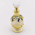 15ml European Middle East Dubai Patent Metal Tulip Flower Perfume Bottle Glass Essential Oil Attar Bottle Factory Outlet