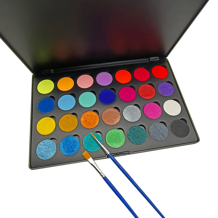 High Pigment Vegan Water Based Custom Private Label Body Paint Glitter Pearl Metallic Color for Body and Face