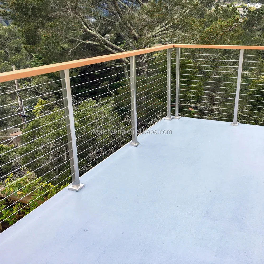 YL Low Maintenance Stainless Steel Cable Railing Systems Balcony Designs Wire Rope Balustrades