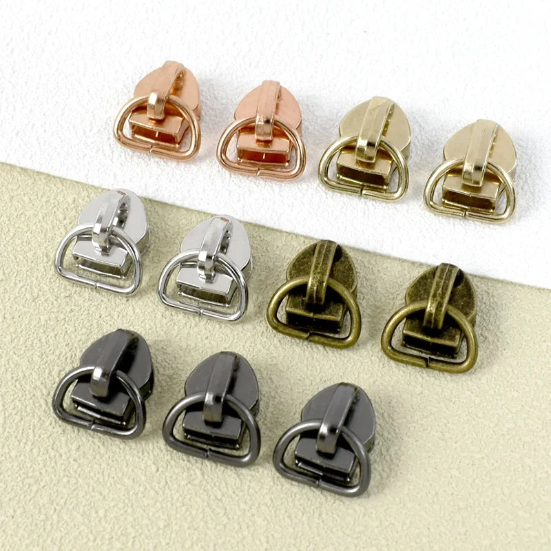 Meetee KY2063 5# Luggage Hardware Accessories DIY Handmade Replaceable Zip Slider for Nylon Zipper Alloy Rose Gold Zipper Puller