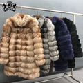 Custom 100% Real Fox Fur Coat Warm Stylish Stand Collar Men Fur Coat Real Long Fur Coat Women