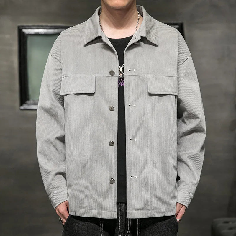 Corduroy Workwear Fall Lapel Men'S Jacket Casual Loose Clothes