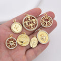 14k Gold Plated Brass Fashion Charms Pendants for Jewelry Findings