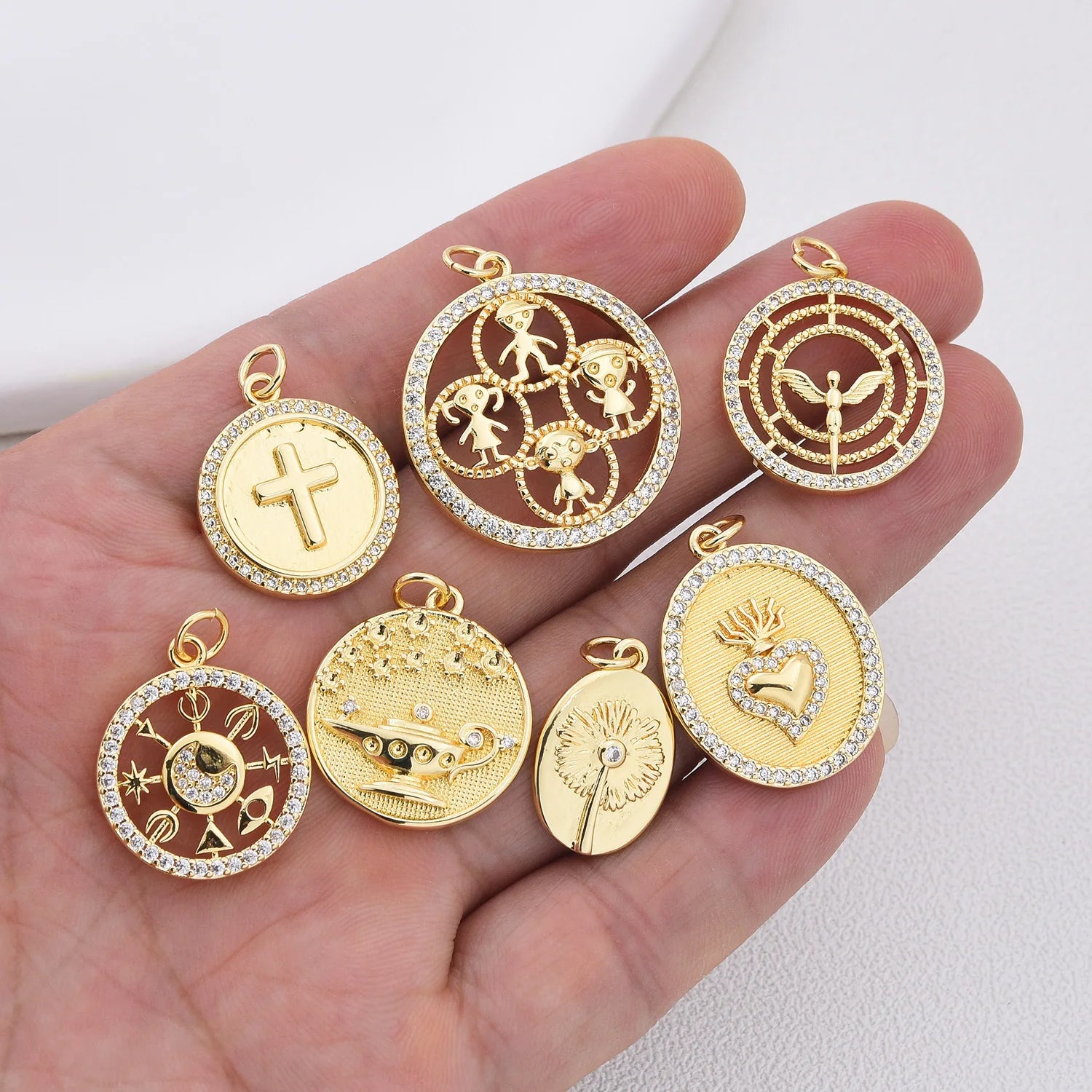 14k Gold Plated Brass Fashion Charms Pendants for Jewelry Findings
