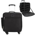 For Professional Multifunctional Large Capacity Nylon Zipper Closure Rolling Makeup Artist Cosmetic Travel Case with Wheels