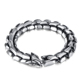 Hot Selling Personalized Dragon Stainless Steel Silver Plated Charm Bracelets New Fashionable Hip-Hop Punk Style Unisex