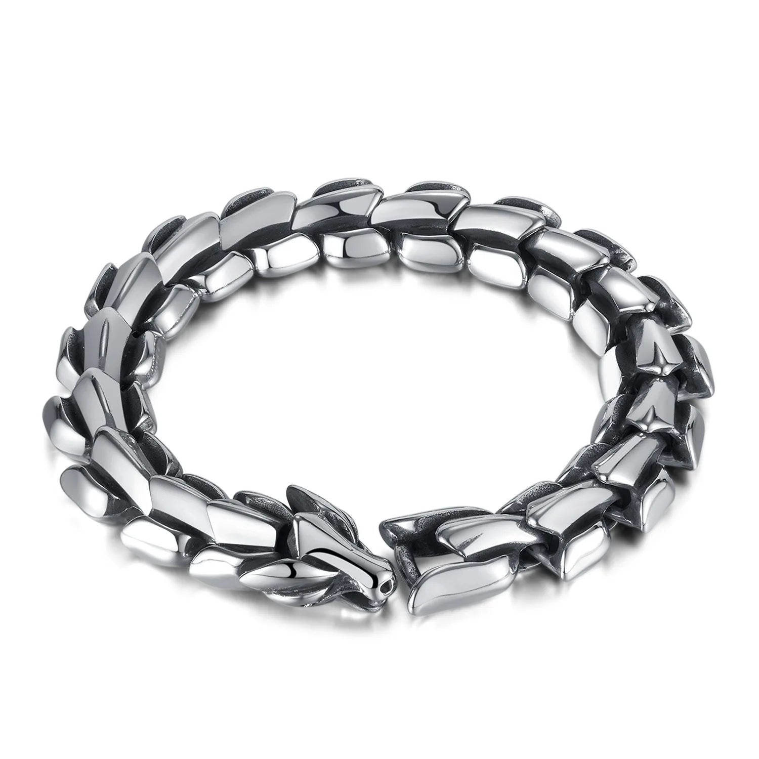 Hot Selling Personalized Dragon Stainless Steel Silver Plated Charm Bracelets New Fashionable Hip-Hop Punk Style Unisex