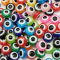 6/8/10/12/14/16/18/20mm Resin Flat Evil Eye Beads Oval Shape Loose Spacer Beads DIY Charm Blue Evil's Eye Beads