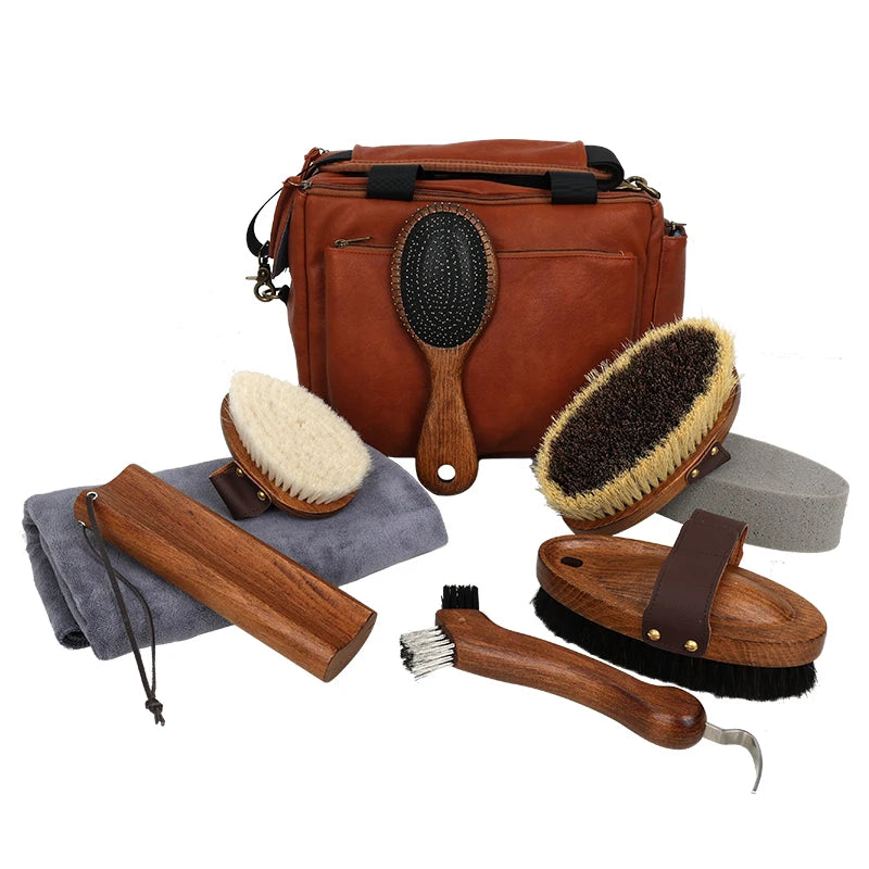 Horse Grooming Kit Horse Scrubbing Combs Horse Brush Sets Equine Care Cleaning Kit Shedding Grooming Massaging Tools