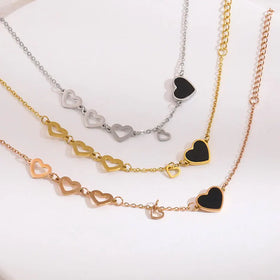 Ins Style Stainless Steel Love Heart Bracelet Design Gold Plating Stainless Steel Heart Gold Plating Charm Bracelet for Women