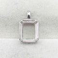 Sterling Silver 6*8/7*9/8*10 Semi Mount Pendant Frame Square Shape S925 Empty Blank Setting Base Without Center Stone for Inlay