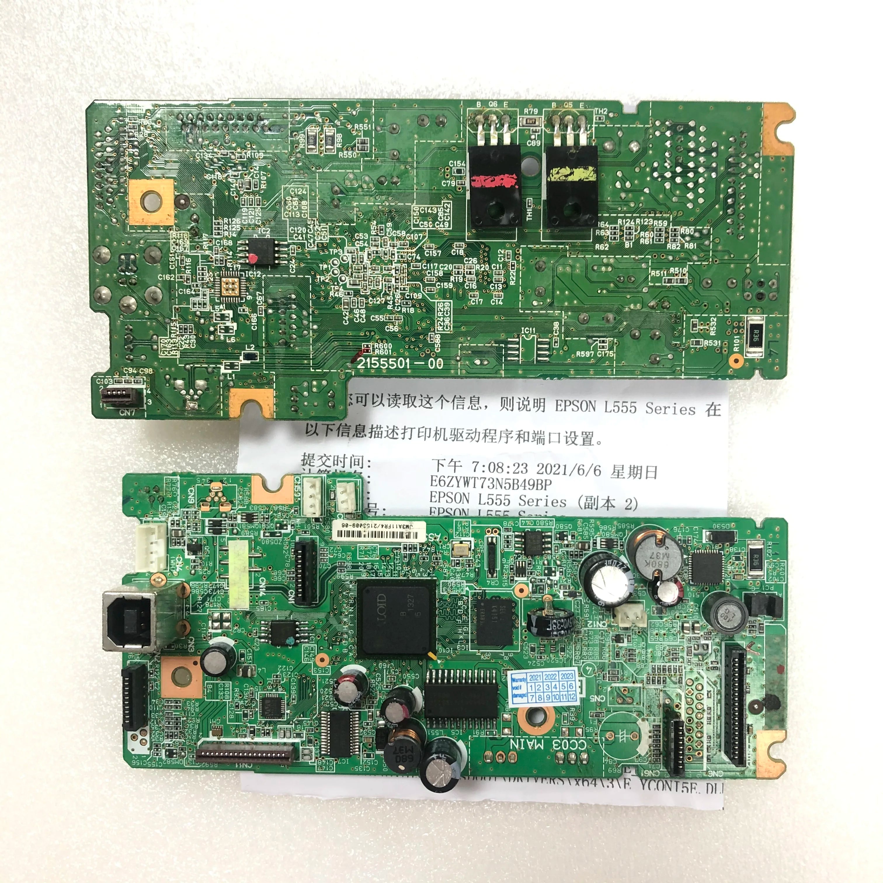 Factory Price Original Refurbished Formatter Card Board for Epson Stylus Photo L555 Inkjet Printer Main Logic Board Motherboards