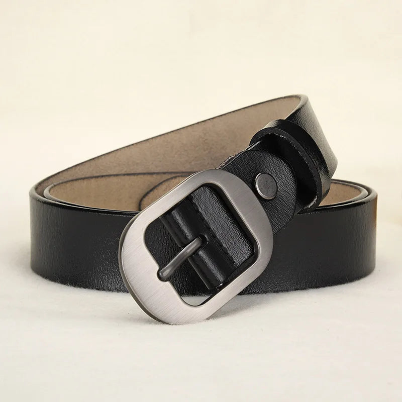 Hot Selling Korean Style Pin Buckle Belt Casual Genuine Cowhide Leather Women's Belt