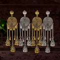 Egypt Turkish Classic Antique Women's Round Alloy Long Chain Tassel Jhumka Earrings Indian Dangle Drop Earrings
