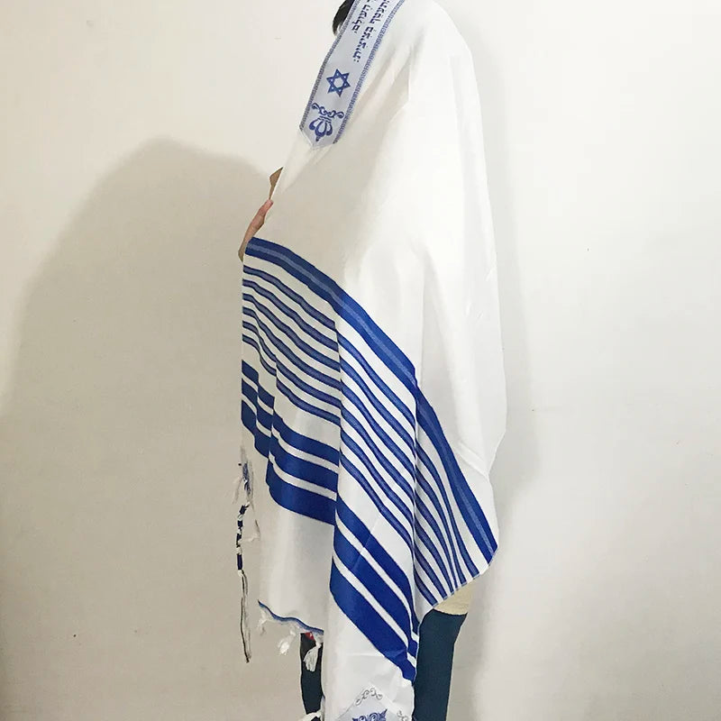 Talit Prayer Shawl 180 X 70 cm (70 X 28 Inches) Messianic Tallit for Christian Jewish Prayer