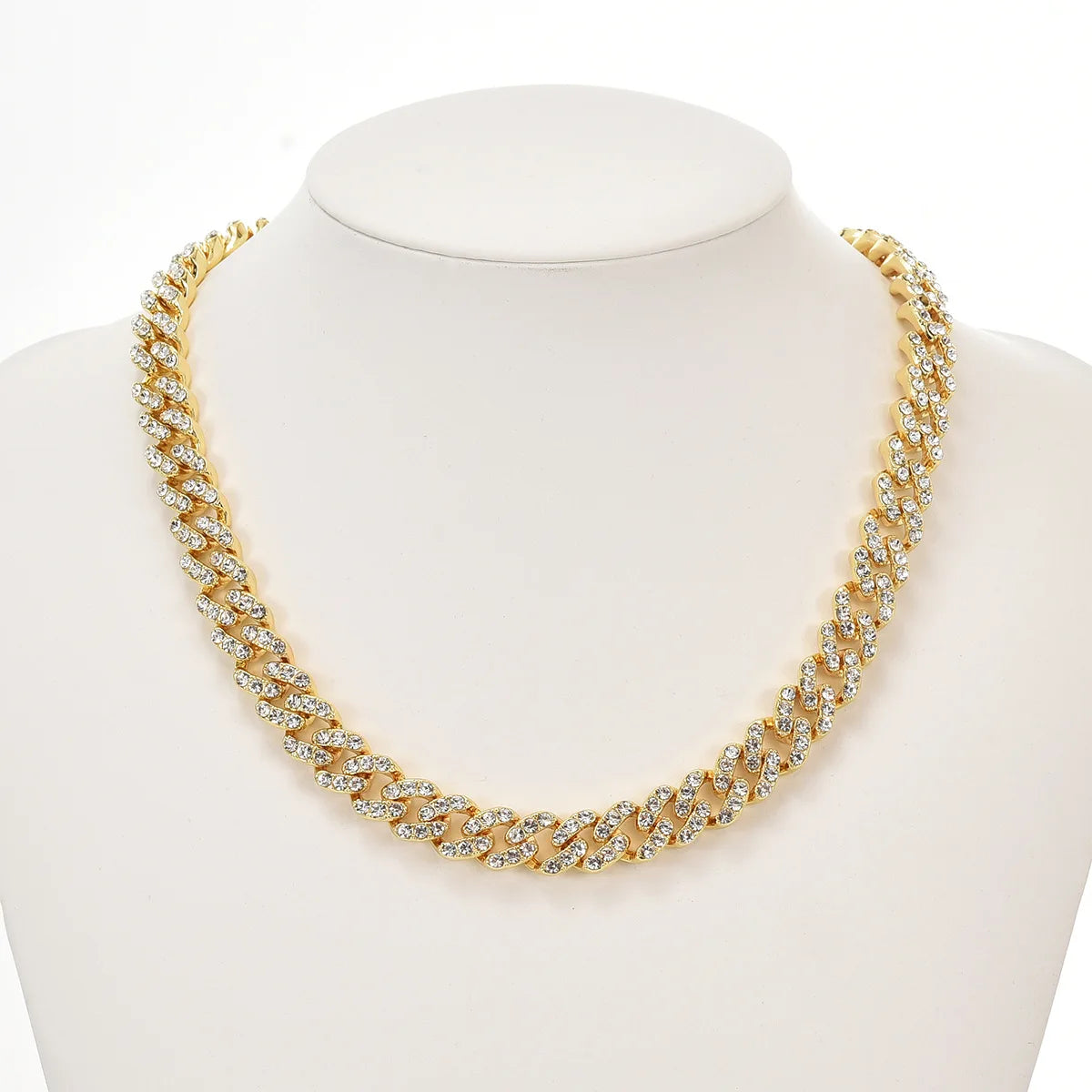 Timeless Classic Gold Full Diamond Cuban Chain Men's Necklace Fashionable Hip Hop Style