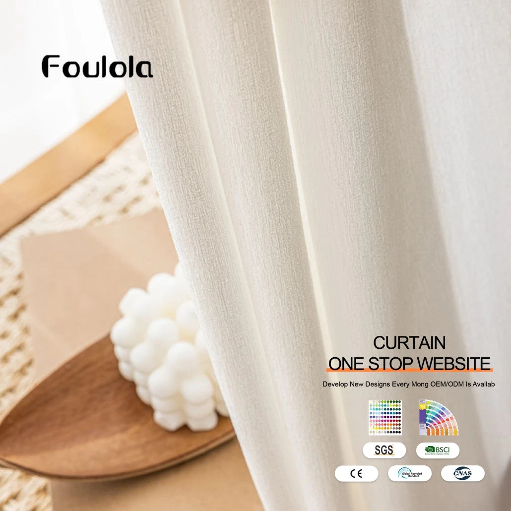 Factory Supply Linen Style Transparent Sheer Voile Fabric Curtain Tulle