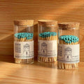 Safety Eco-Friendly Wooden Matchsticks in Glass Jar with Printing and Candle Aromatherapy for Party and Gift Use