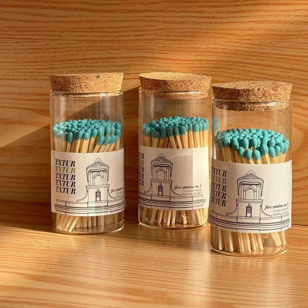 Safety Eco-Friendly Wooden Matchsticks in Glass Jar with Printing and Candle Aromatherapy for Party and Gift Use
