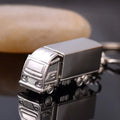 Promotion Custom logo 3D Semi Trailer Truck Model Keychain High Polished Car Key Ring for Drivers Gift Car Truck Metal Key Chain