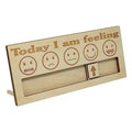 TaiLai Eco-friendly Multifunction Desktop Emotion Chart with Stand Wooden Mood Decoration for Home Office School Use