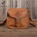 Andong Korean Fashion Cowhide Female Sling Bags Shoulder Messenger Bag Genuine Leather Small Simple Retro Rub Color Pocket