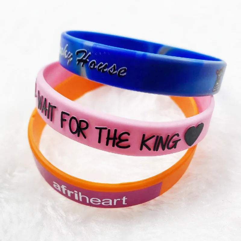 Wholesale Silicone Wristbands Children Colored Embossed Wristband Personalized Customization Silicon Band Wristband