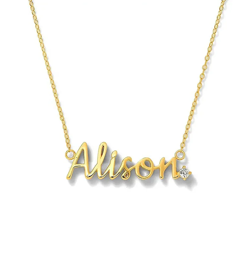 Sweet Stunning Custom 925 Silver 18K Gold Rhodium Plated Fine Fashion Diamond Necklace with Zircon for Weddings