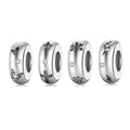 Real 925 Sterling Silver Cute Cat Footprints Stopper Beads Charms Beads Crystal CZ Fit Bracelet for Jewelry Making Wholesale