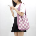 Wholesale Custom Vintage Style Crochet Shoulder Tote Bag for Women Open Closure with Stone Pattern Fashionable College Look