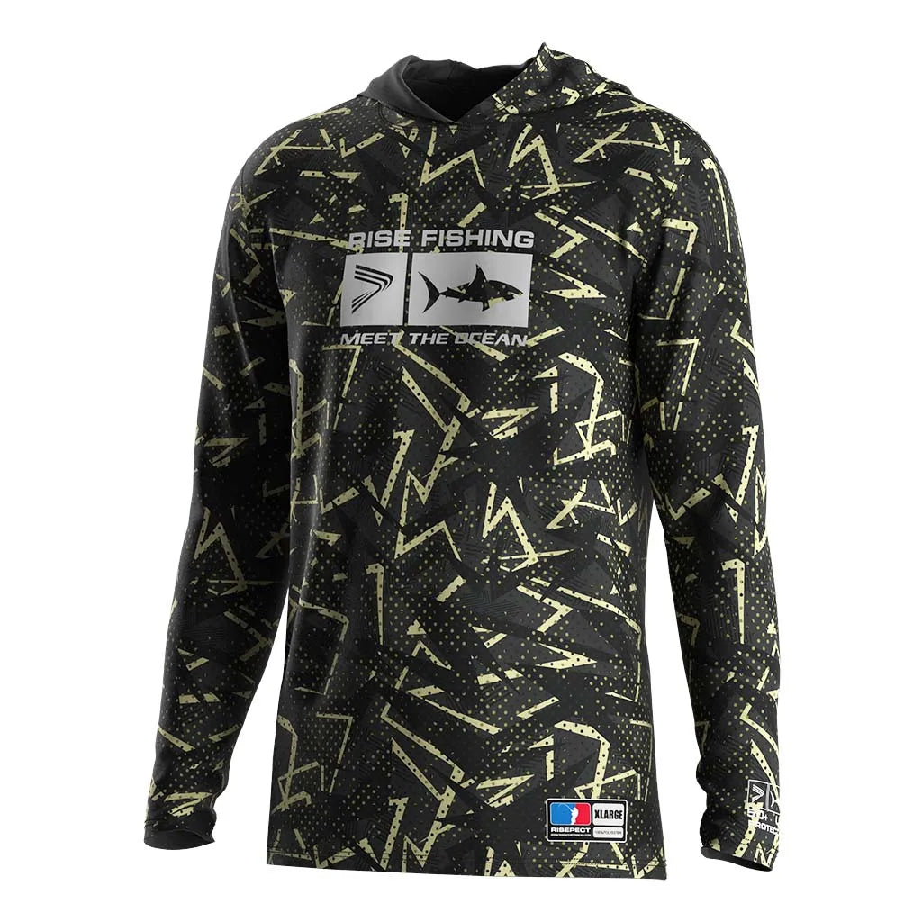 Durable Cooling Fabric Men's UPF 50 Performance Fishing Shirt Cooling Hoodie Long Sleeve Shirt for Fishing Enthusiast