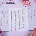 BOBOHOO Non Hot Fix Rhinestones Color Chart Nails Glass Rhinestones for Decorations Stones Crystals Flatback Art Over 400 Colors