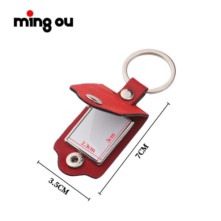 Low MOQ Fast Custom logo Laser Engraving Blank Leather Cover Sublimation Keychains