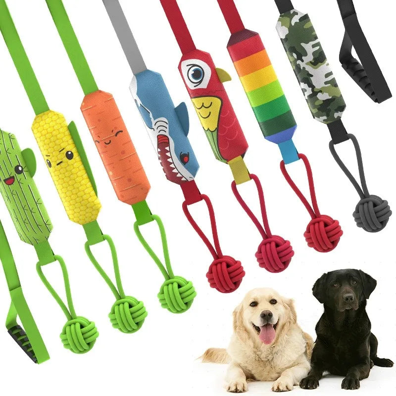 Wholesale Custom Cotton Pet Interactive Squeak Toy Durable Training Rope Ball Knot Tugging Dog Chewing Voice Tug-of-war Toy