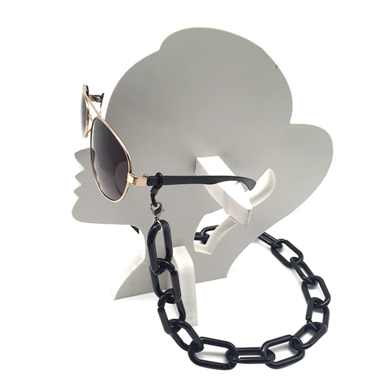 E012 New Colorful Long Acrylic Link Necklace Glasses Chain