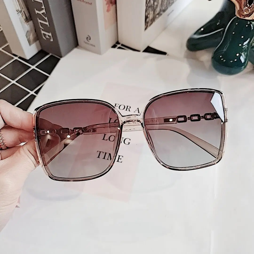 Fashion Sunglasses Temple Design Men 2025 Vintage Uv400 Protection Oversized Glasses Sunglasses Big Frame
