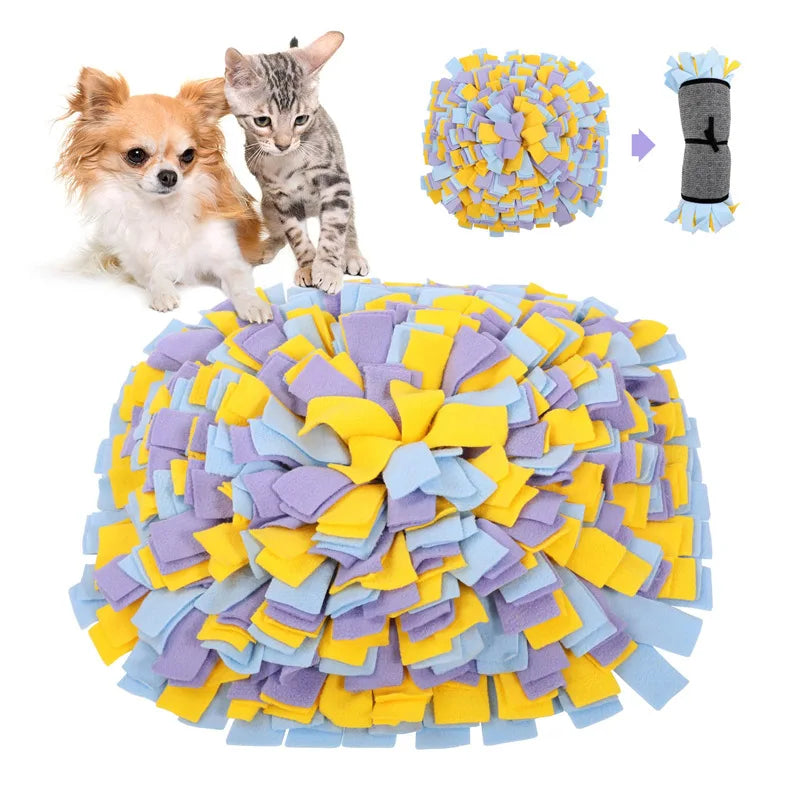 Pet Snuffle Mat Toy Cat Dog Sniffing Mat Pet Training Washable Fun Hidden Food Dog Puzzle Toys Slow Food Interactive Dog Toy