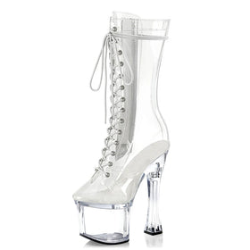18cm high heel boots nightclub Women dance shoes transparent Pole Dance Shoes crossdressers platform fashion women's ankle boots