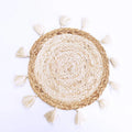 Natural  Woven Classicstraw Mat Farmhouse Dining Table Decorative Cup Bowl Jute Home Linen Round Placemat